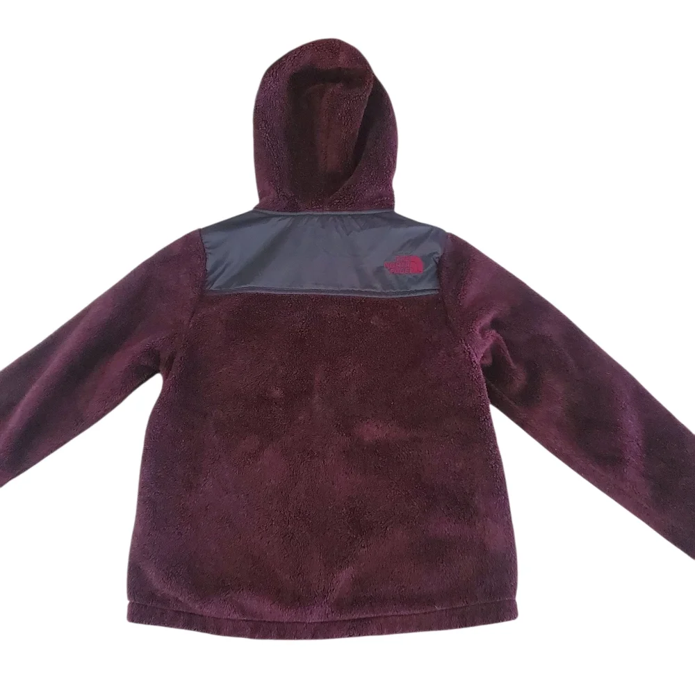THE NORTH FACE Burgundy Fleece Fleece‎ Full Zip Hoodie Jacket/Coat Girl's SZ 7/8